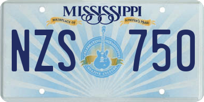 MS license plate NZS750