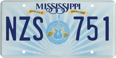 MS license plate NZS751