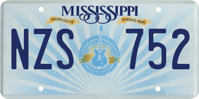 MS license plate NZS752