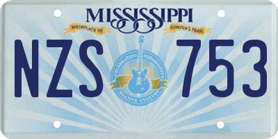 MS license plate NZS753