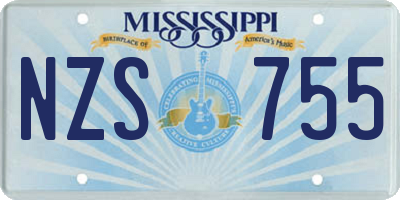 MS license plate NZS755