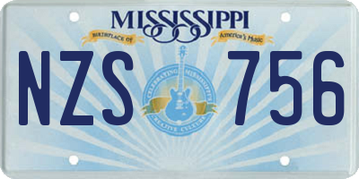 MS license plate NZS756