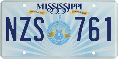 MS license plate NZS761