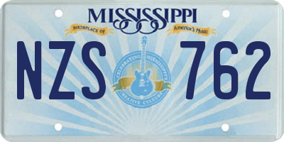 MS license plate NZS762