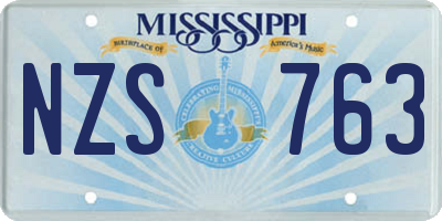 MS license plate NZS763