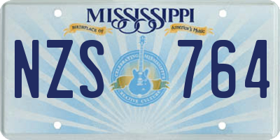 MS license plate NZS764