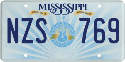 MS license plate NZS769