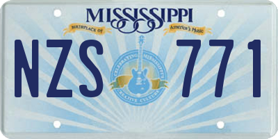 MS license plate NZS771