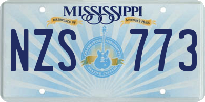 MS license plate NZS773