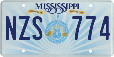 MS license plate NZS774