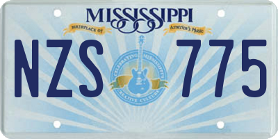 MS license plate NZS775