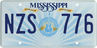 MS license plate NZS776