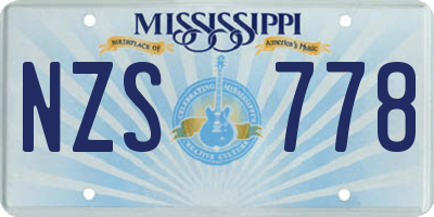 MS license plate NZS778