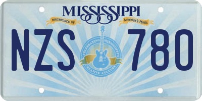 MS license plate NZS780