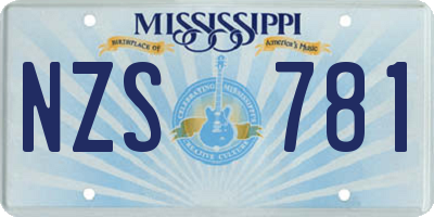MS license plate NZS781