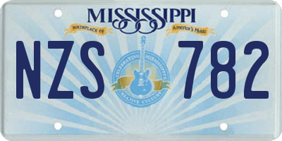 MS license plate NZS782
