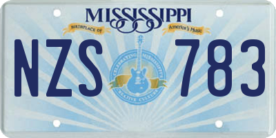 MS license plate NZS783
