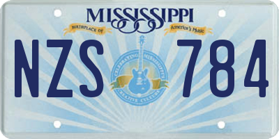 MS license plate NZS784