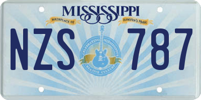 MS license plate NZS787