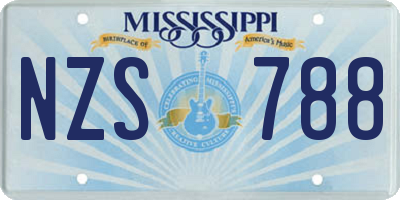 MS license plate NZS788