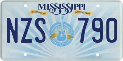 MS license plate NZS790