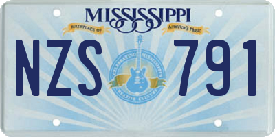 MS license plate NZS791