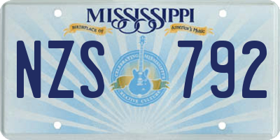 MS license plate NZS792