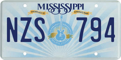 MS license plate NZS794