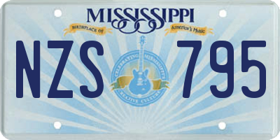 MS license plate NZS795