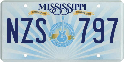 MS license plate NZS797