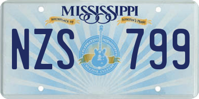 MS license plate NZS799