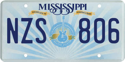 MS license plate NZS806