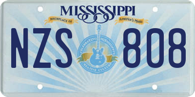 MS license plate NZS808
