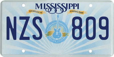 MS license plate NZS809