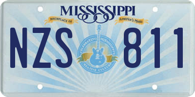 MS license plate NZS811