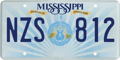 MS license plate NZS812