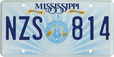 MS license plate NZS814