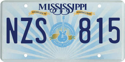 MS license plate NZS815