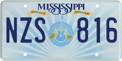 MS license plate NZS816