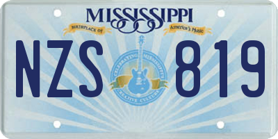MS license plate NZS819