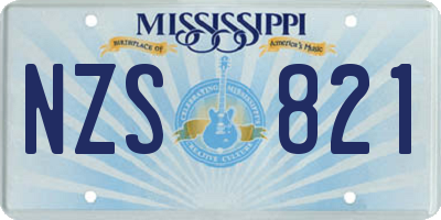 MS license plate NZS821