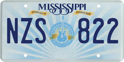 MS license plate NZS822