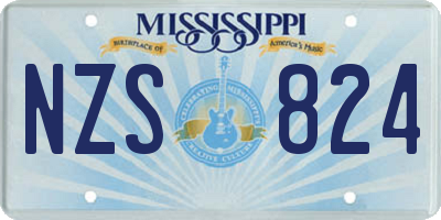 MS license plate NZS824