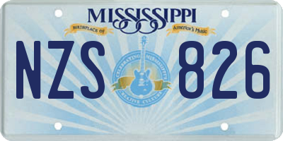 MS license plate NZS826