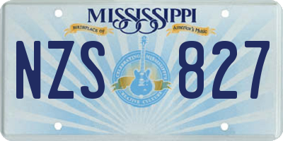 MS license plate NZS827