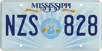 MS license plate NZS828