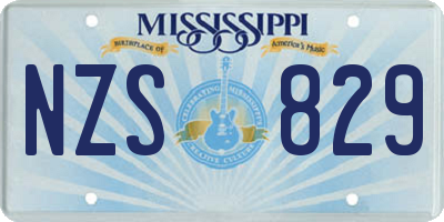 MS license plate NZS829