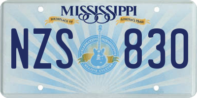 MS license plate NZS830