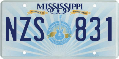 MS license plate NZS831