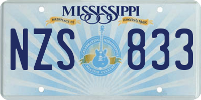 MS license plate NZS833